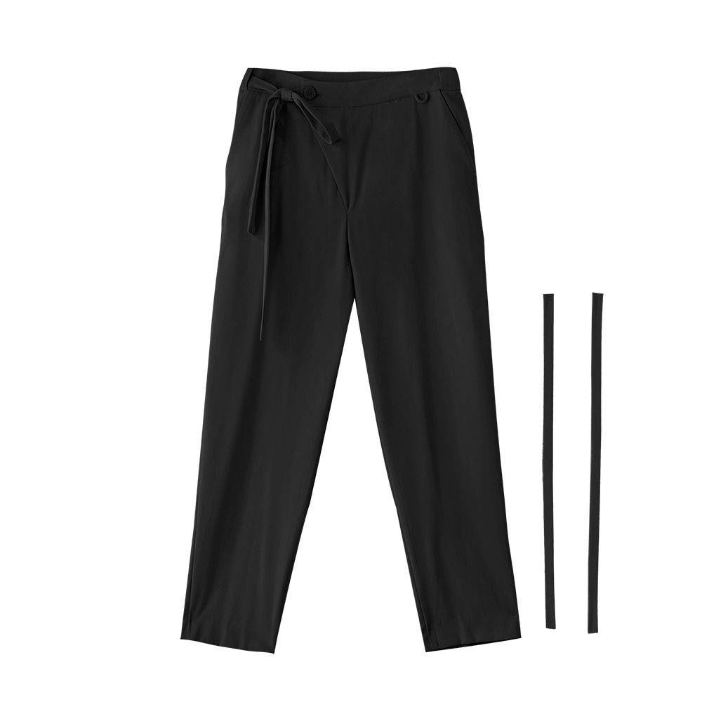 Hidden Banding Sapok Slacks Pants [Black]