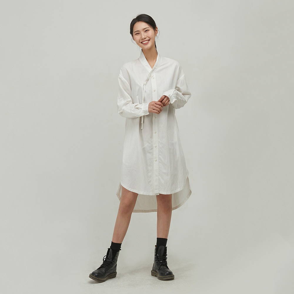 Deokhye Dangui Shirt Dress [White]