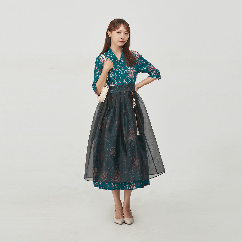 Yeomi Double Layer Cheollik Dress [Black]