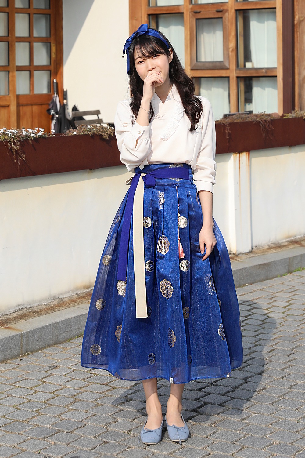 Golden Lotus Skirt [Blue]preorder