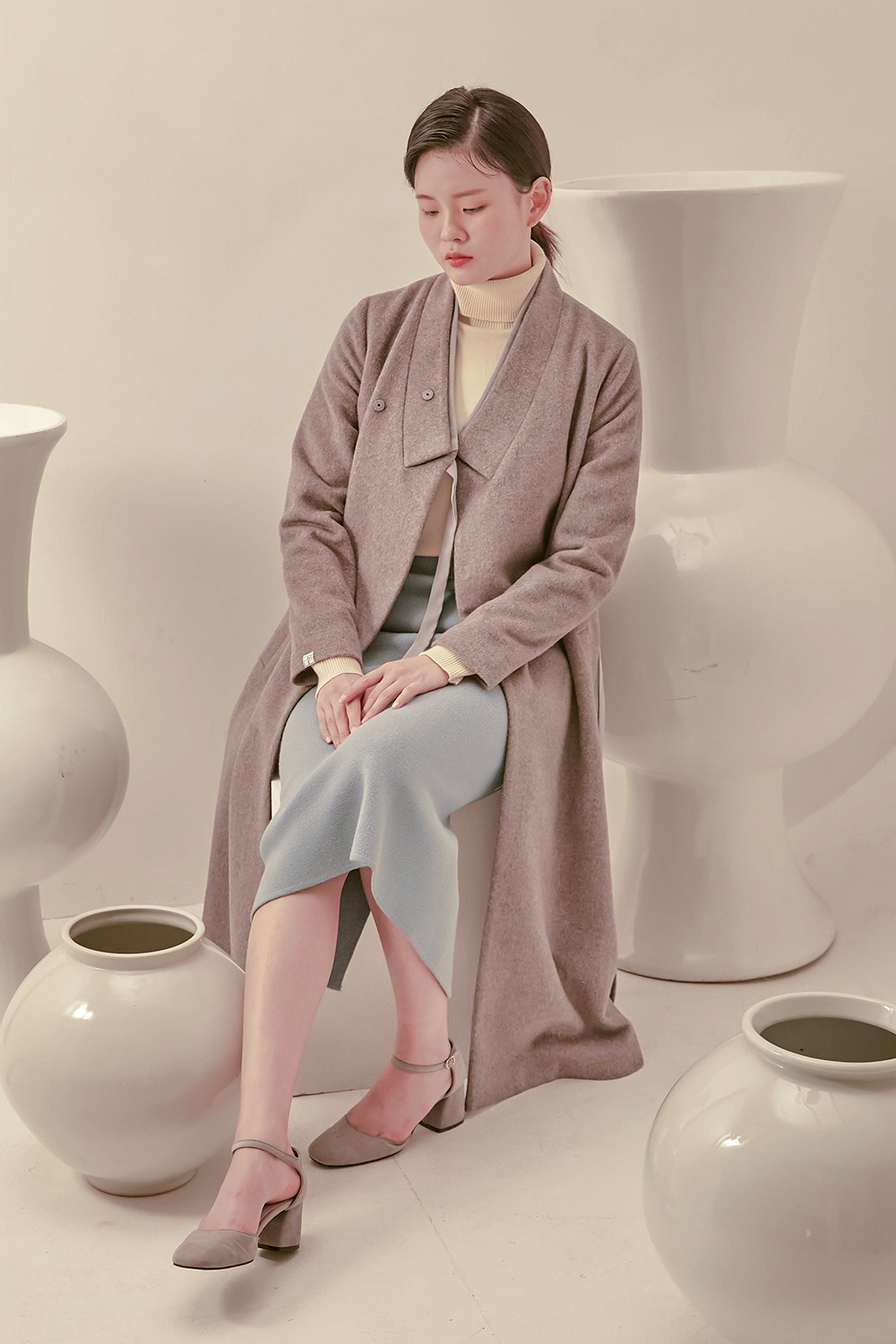 Womens Sochangui Maxi Coat [Warm gray]