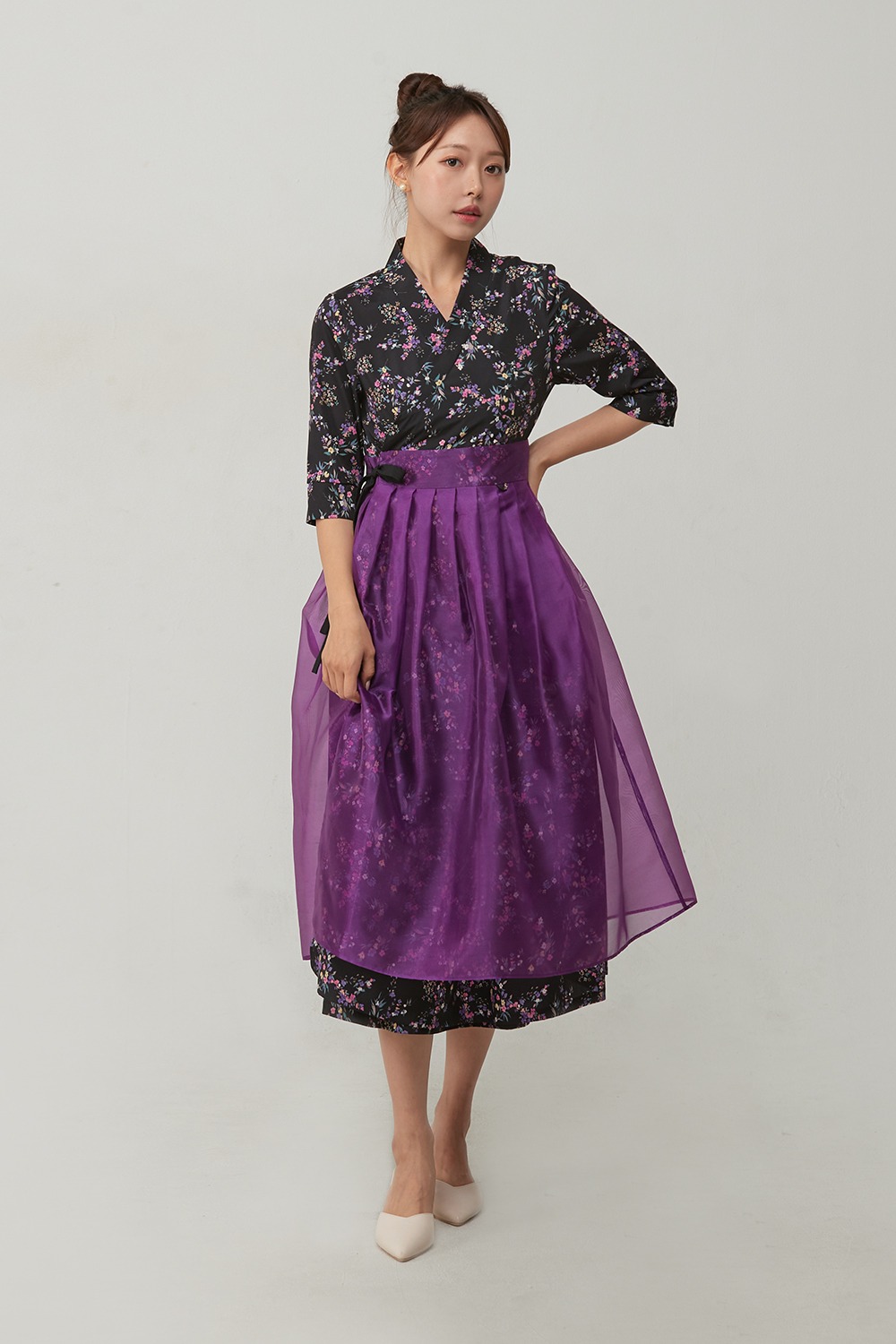 Yeomi Double Layer Chulick Dress [Purple]