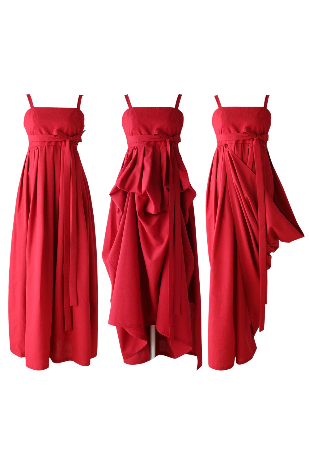 3WAY four seasons Hem Skirt [Red]