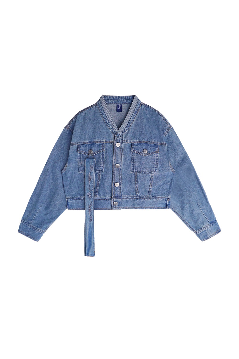 Un Hak Hanbok Jean Jacket [Crop-Blue]  Pre-order