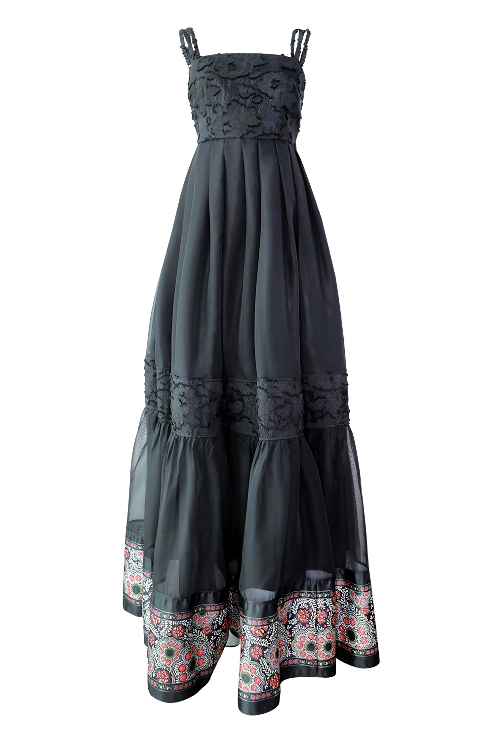 Goryeo lacquerware Eum Hanbok Dress Maxi [Black]
