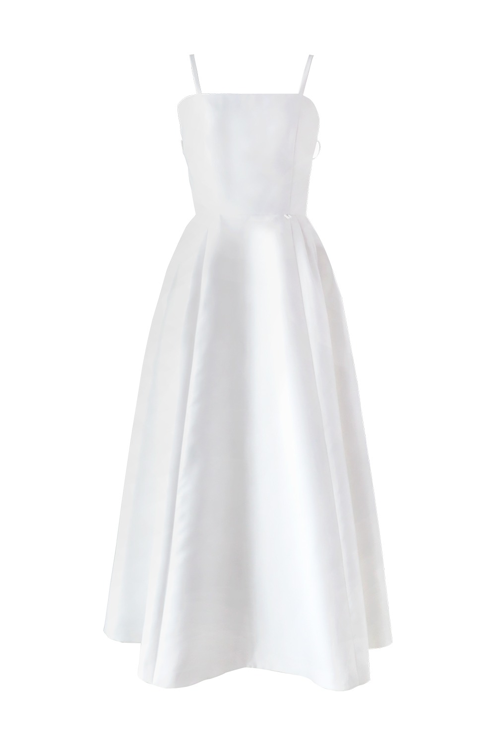 Mikado Pleated Dress [White Ivory]