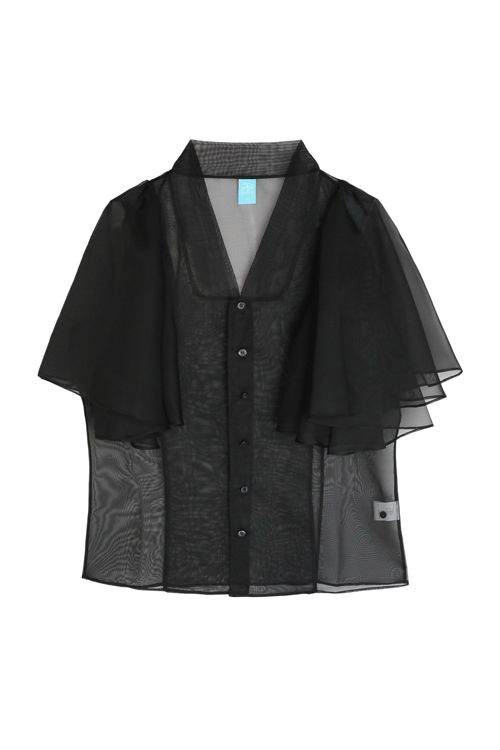 Gangneung Kim wing sleeve blouse [Black]