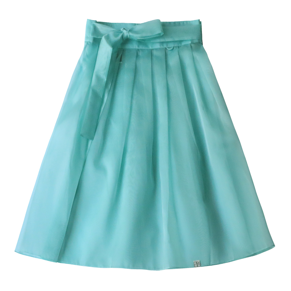 mini skirt blue green color image-S39L1