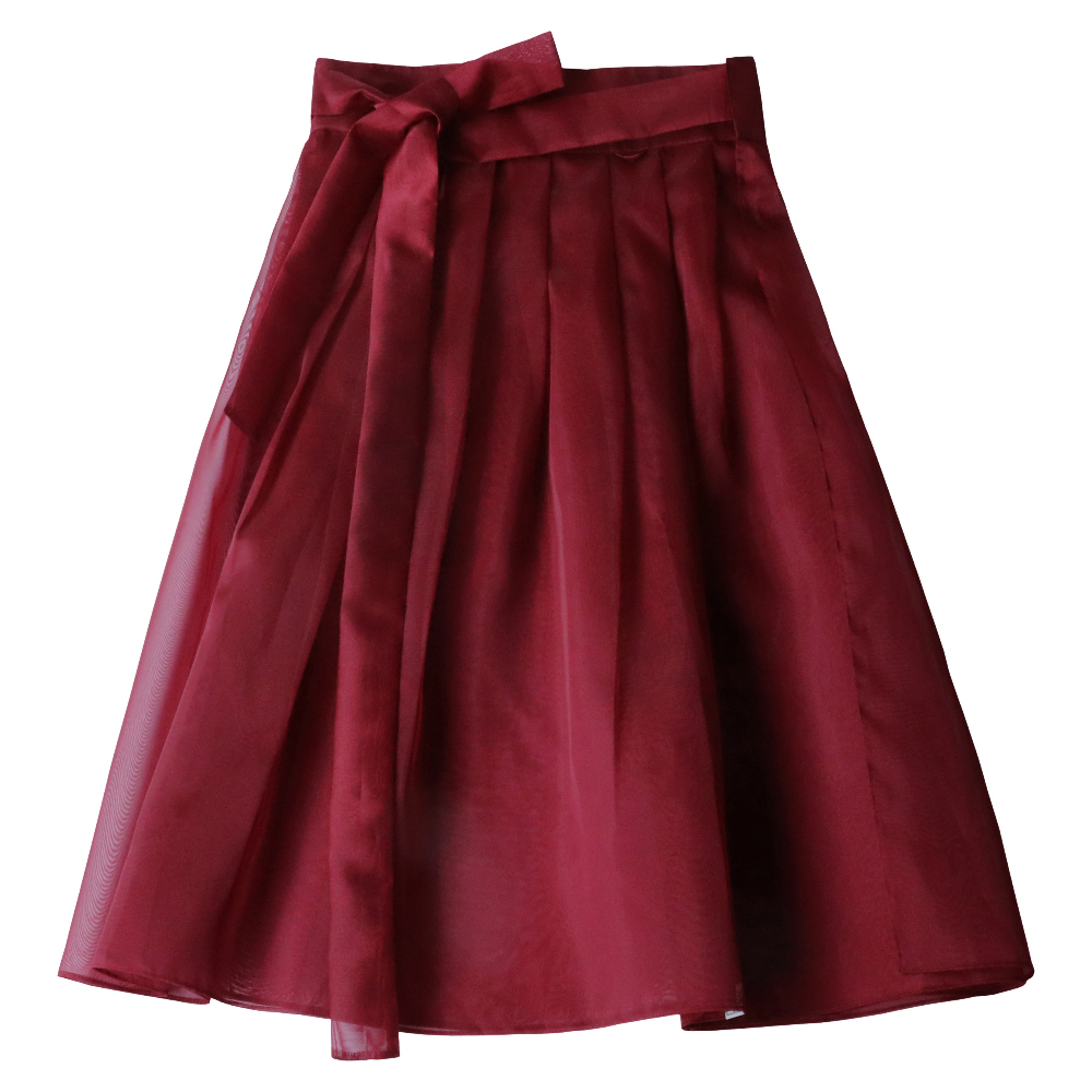 skirt burgundy color image-S38L1