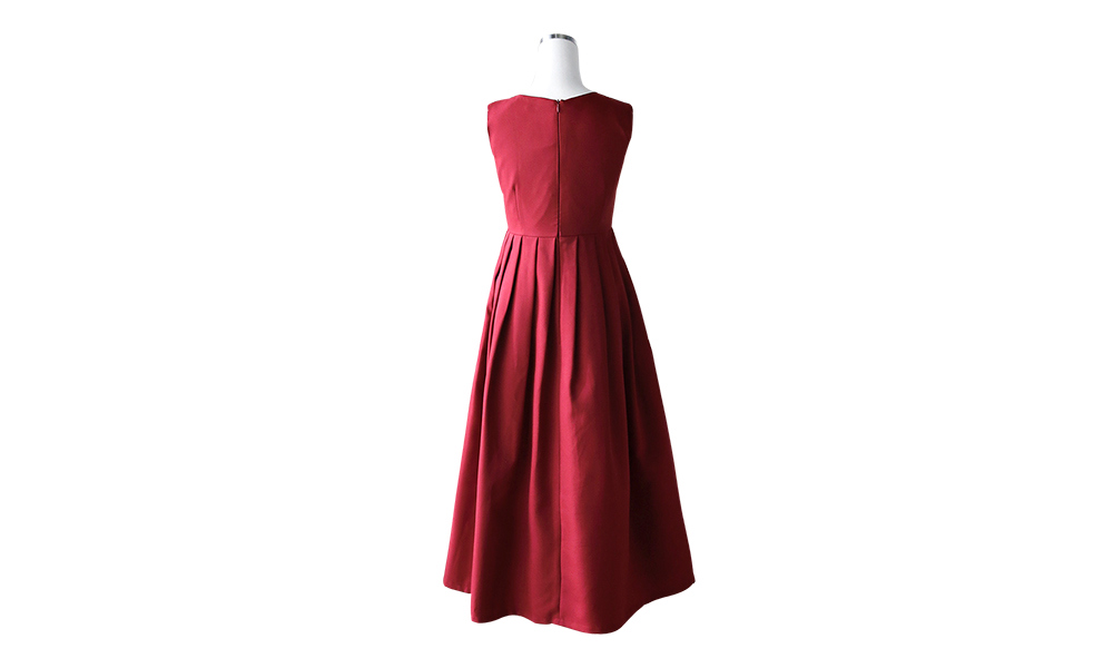 long dress burgundy color image-S5L6