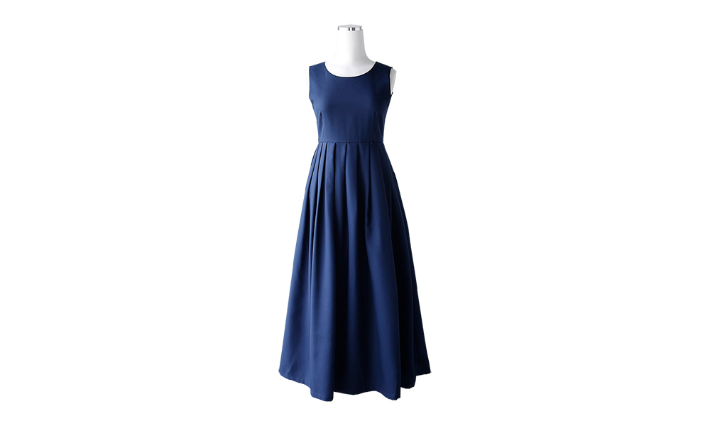 long dress navy blue color image-S3L4
